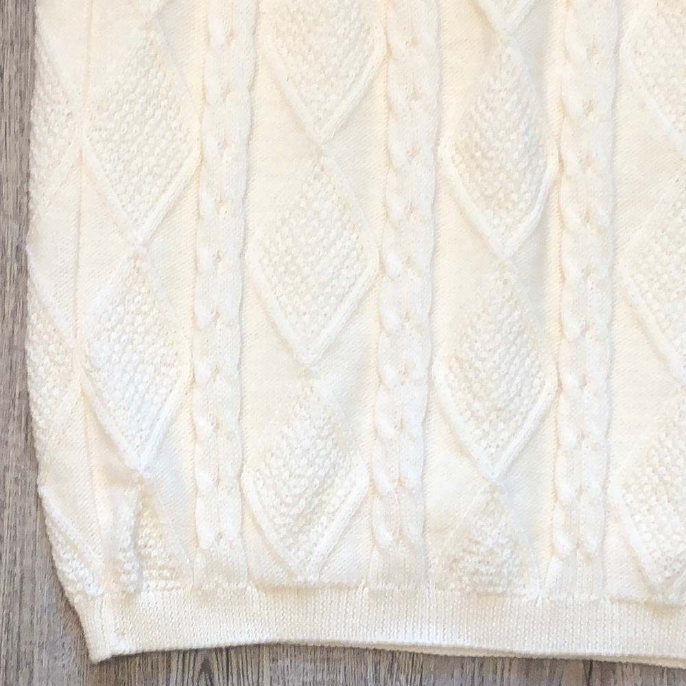 Miss Chloe Cream Cable Knit Lined Skirt - Picture 5 of 8